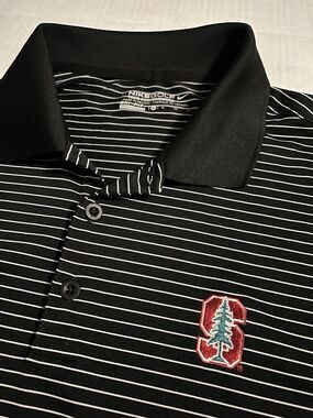 Nike Golf Stanford University Cardinal NCAA Striped Performance Polo Shirt XL